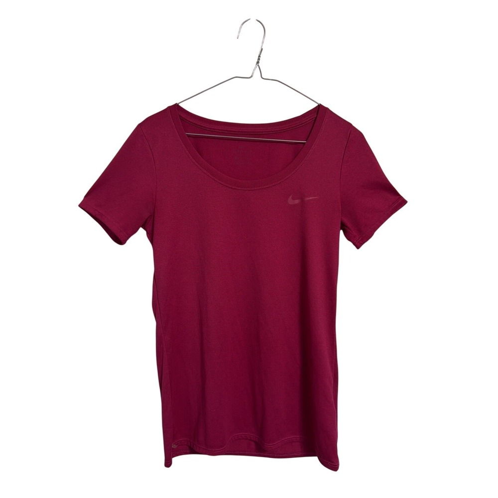 Nike Dri-FIT Womens XS Maroon Scoop Neck Short Sleeve Training T-Shirt